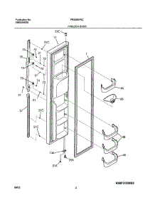 03 - Freezer Door parts for Frigidaire Refrigerator FRS26KF6CQ1 from AppliancePartsPros.com