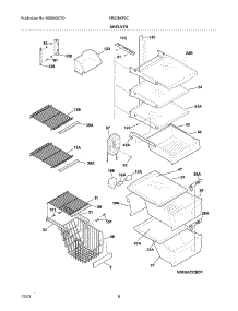 09 - Shelves parts for Frigidaire Refrigerator FRS26KF6CQ3 from AppliancePartsPros.com