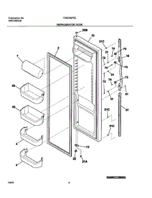 05 - Refrigerator Door parts for Frigidaire Refrigerator FRS23KF5CW0 from AppliancePartsPros.com