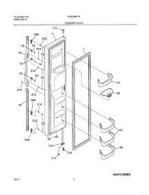 03 - Freezer Door parts for Frigidaire Refrigerator FRS23KF7AQ1 from AppliancePartsPros.com