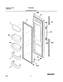 05 - Refrigerator Door parts for Frigidaire Refrigerator FRS23KR4AW6 from AppliancePartsPros.com