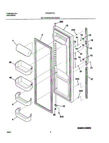 05 - Refrigerator Door parts for Frigidaire Refrigerator FRS23KF6CB0 from AppliancePartsPros.com