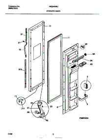 02 - Freezer Door parts for Frigidaire Refrigerator FRS24WRCD2 from AppliancePartsPros.com