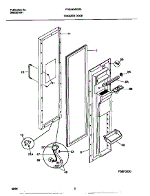 02 - Freezer Door parts for Frigidaire Refrigerator FRS24WSCB3 from AppliancePartsPros.com