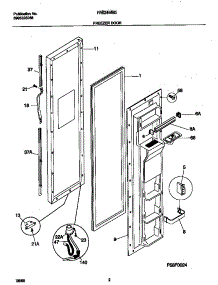 02 - Freezer Door parts for Frigidaire Refrigerator FRS24WSGW4 from AppliancePartsPros.com