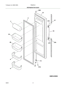 05 - Refrigerator Door parts for Frigidaire Refrigerator FRS23R4CW4 from AppliancePartsPros.com