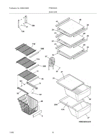 09 - Shelves parts for Frigidaire Refrigerator FRS23W3AQP from AppliancePartsPros.com