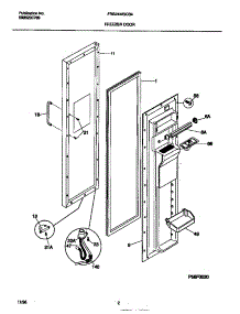 02 - Freezer Door parts for Frigidaire Refrigerator FRS24WSCB4 from AppliancePartsPros.com