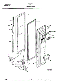 02 - Freezer Door parts for Frigidaire Refrigerator FRS24ZGEB0 from AppliancePartsPros.com
