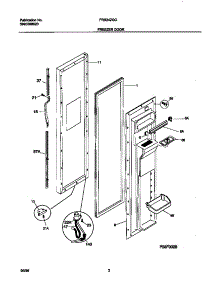 02 - Freezer Door parts for Frigidaire Refrigerator FRS24ZGGW1 from AppliancePartsPros.com