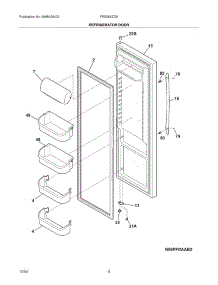 05 - Refrigerator Door parts for Frigidaire Refrigerator FRS266ZDSB2 from AppliancePartsPros.com
