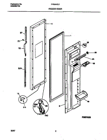 02 - Freezer Door parts for Frigidaire Refrigerator FRS24ZGEB2 from AppliancePartsPros.com