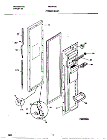 02 - Freezer Door parts for Frigidaire Refrigerator FRS24XGCB2 from AppliancePartsPros.com