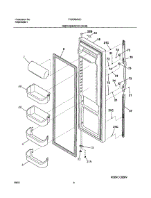 05 - Refrigerator Door parts for Frigidaire Refrigerator FRS26BH6CQ2 from AppliancePartsPros.com