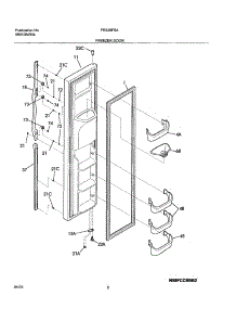 03 - Freezer Door parts for Frigidaire Refrigerator FRS26F5AQ6 from AppliancePartsPros.com