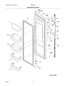 05 - Refrigerator Door parts for Frigidaire Refrigerator FRS26FCDW2 from AppliancePartsPros.com