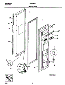 02 - Freezer Door parts for Frigidaire Refrigerator FRS20WRHD3 from AppliancePartsPros.com