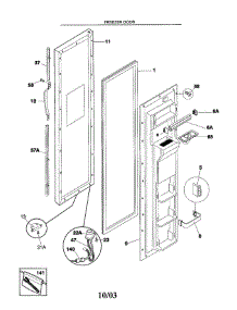 Freezer Door parts for Frigidaire Refrigerator FRS26KR4JW1 from AppliancePartsPros.com