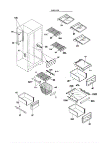 Shelves parts for Frigidaire Refrigerator FRS26KR4JW1 from AppliancePartsPros.com