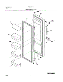 05 - Refrigerator Door parts for Frigidaire Refrigerator FRS26KW3AB3 from AppliancePartsPros.com