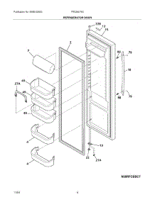 05 - Refrigerator Door parts for Frigidaire Refrigerator FRS26LF8CS5 from AppliancePartsPros.com