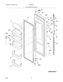 05 - Refrigerator Door parts for Frigidaire Refrigerator FRS26LF8CS3 from AppliancePartsPros.com