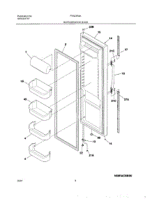 05 - Refrigerator Door parts for Frigidaire Refrigerator FRS23R4AB0 from AppliancePartsPros.com