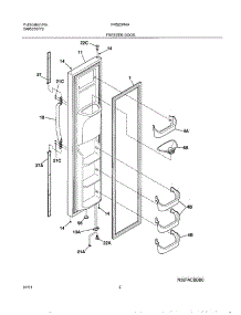 03 - Freezer Door parts for Frigidaire Refrigerator FRS23R4AB1 from AppliancePartsPros.com