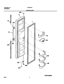 03 - Freezer Door parts for Frigidaire Refrigerator FRS23R4CB0 from AppliancePartsPros.com
