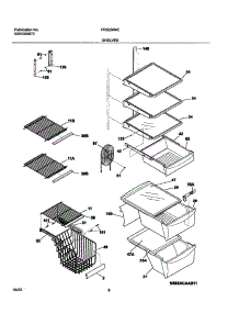 09 - Shelves parts for Frigidaire Refrigerator FRS23R4CB0 from AppliancePartsPros.com