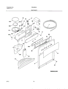 15 - Dispenser parts for Frigidaire Refrigerator FRS23R4AW1 from AppliancePartsPros.com
