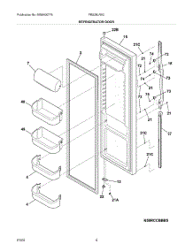 05 - Refrigerator Door parts for Frigidaire Refrigerator FRS26LR5CW0 from AppliancePartsPros.com