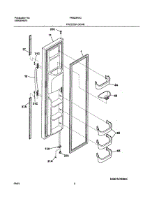 03 - Freezer Door parts for Frigidaire Refrigerator FRS23R4CQ2 from AppliancePartsPros.com