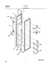 03 - Freezer Door parts for Frigidaire Refrigerator FRS23W3AW2 from AppliancePartsPros.com