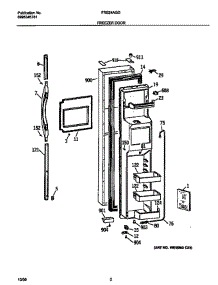 Freezer Door parts for Frigidaire Refrigerator FRS24AGGB9 from AppliancePartsPros.com