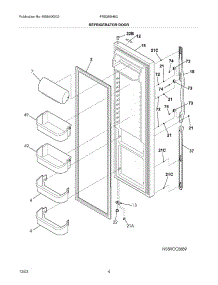 05 - Refrigerator Door parts for Frigidaire Refrigerator FRS26BH6CB3 from AppliancePartsPros.com