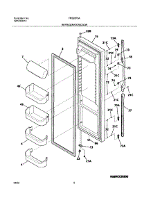 05 - Refrigerator Door parts for Frigidaire Refrigerator FRS26F5AB4 from AppliancePartsPros.com