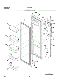 05 - Refrigerator Door parts for Frigidaire Refrigerator FRS26F5AB6 from AppliancePartsPros.com
