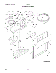 15 - Ice & Water Dispenser parts for Frigidaire Refrigerator FRS26F4CQ2 from AppliancePartsPros.com