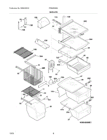 09 - Shelves parts for Frigidaire Refrigerator FRS26BH6CS4 from AppliancePartsPros.com