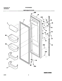 05 - Refrigerator Door parts for Frigidaire Refrigerator FRS26H5ASB5 from AppliancePartsPros.com