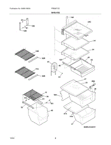 09 - Shelves parts for Frigidaire Refrigerator FRS26FCDW4 from AppliancePartsPros.com
