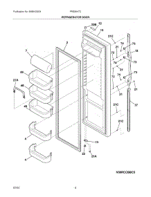 05 - Refrigerator Door parts for Frigidaire Refrigerator FRS26H7CQ4 from AppliancePartsPros.com