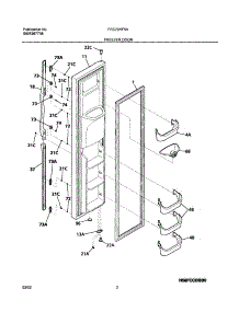 03 - Freezer Door parts for Frigidaire Refrigerator FRS26HF5AQ3 from AppliancePartsPros.com