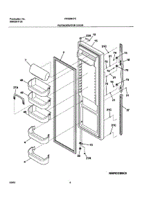 05 - Refrigerator Door parts for Frigidaire Refrigerator FRS26H7CQ0 from AppliancePartsPros.com