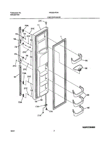 03 - Freezer Door parts for Frigidaire Refrigerator FRS26HF5AW0 from AppliancePartsPros.com