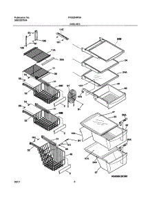 09 - Shelves parts for Frigidaire Refrigerator FRS26HF5AW0 from AppliancePartsPros.com