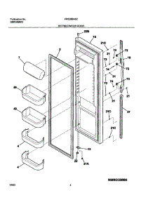 05 - Refrigerator Door parts for Frigidaire Refrigerator FRS26BH5CB0 from AppliancePartsPros.com