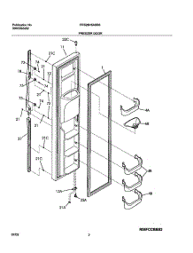 03 - Freezer Door parts for Frigidaire Refrigerator FRS26H5ASB6 from AppliancePartsPros.com