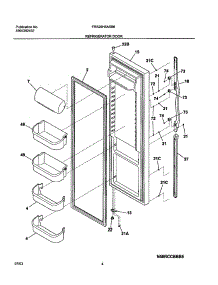05 - Refrigerator Door parts for Frigidaire Refrigerator FRS26H5ASB6 from AppliancePartsPros.com